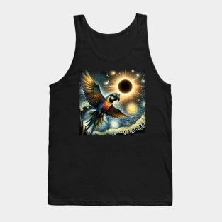 Solar Parrot Encounter: Unique Tee Showcasing Colorful Avian Beauties Tank Top